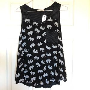 Le Lis Black/White Elephant Stripe tank